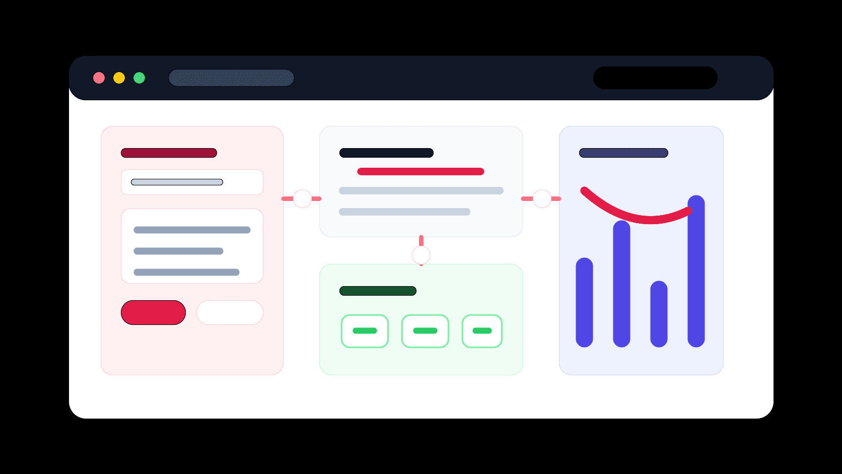 Email delivery operations platform visual with campaign builder, IP pool routing, delivery queue, and engagement analytics panels