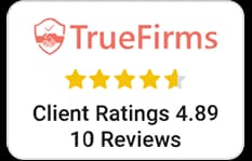 TrueFirms client rating badge